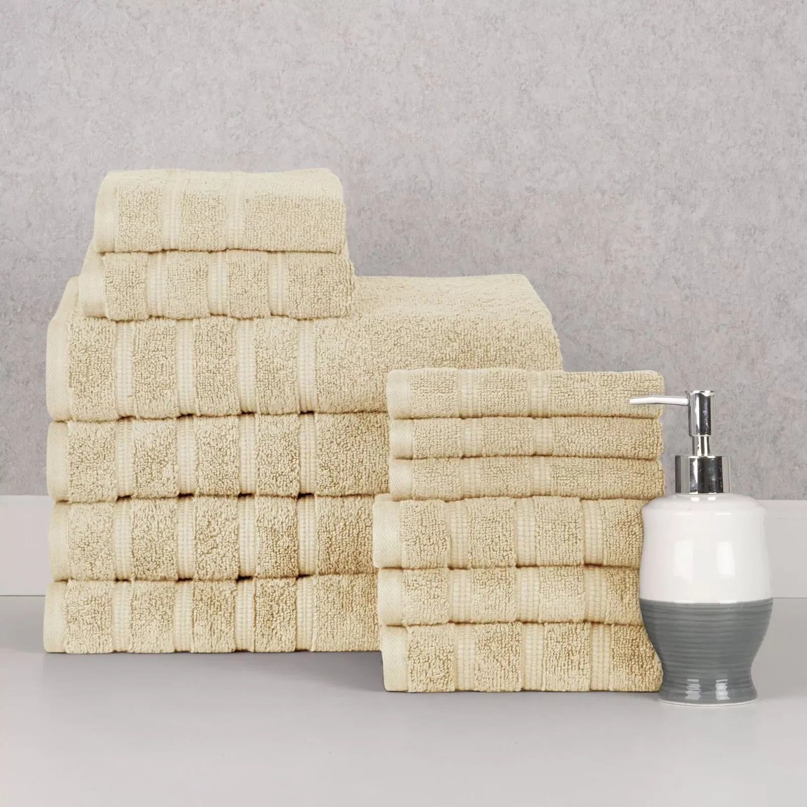 12-Piece Set: Bibb Home Zero Twist Egyptian Cotton Towel Set