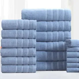 18-Piece: Bibb Home Zero Twist Egyptian Cotton Towel Set