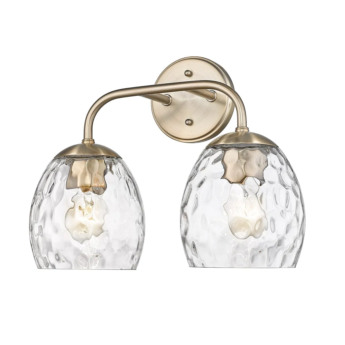 2 Lamps Gallos Vanity Light - Modern Gold - Thumb Print Glass - 15.125in. Wide