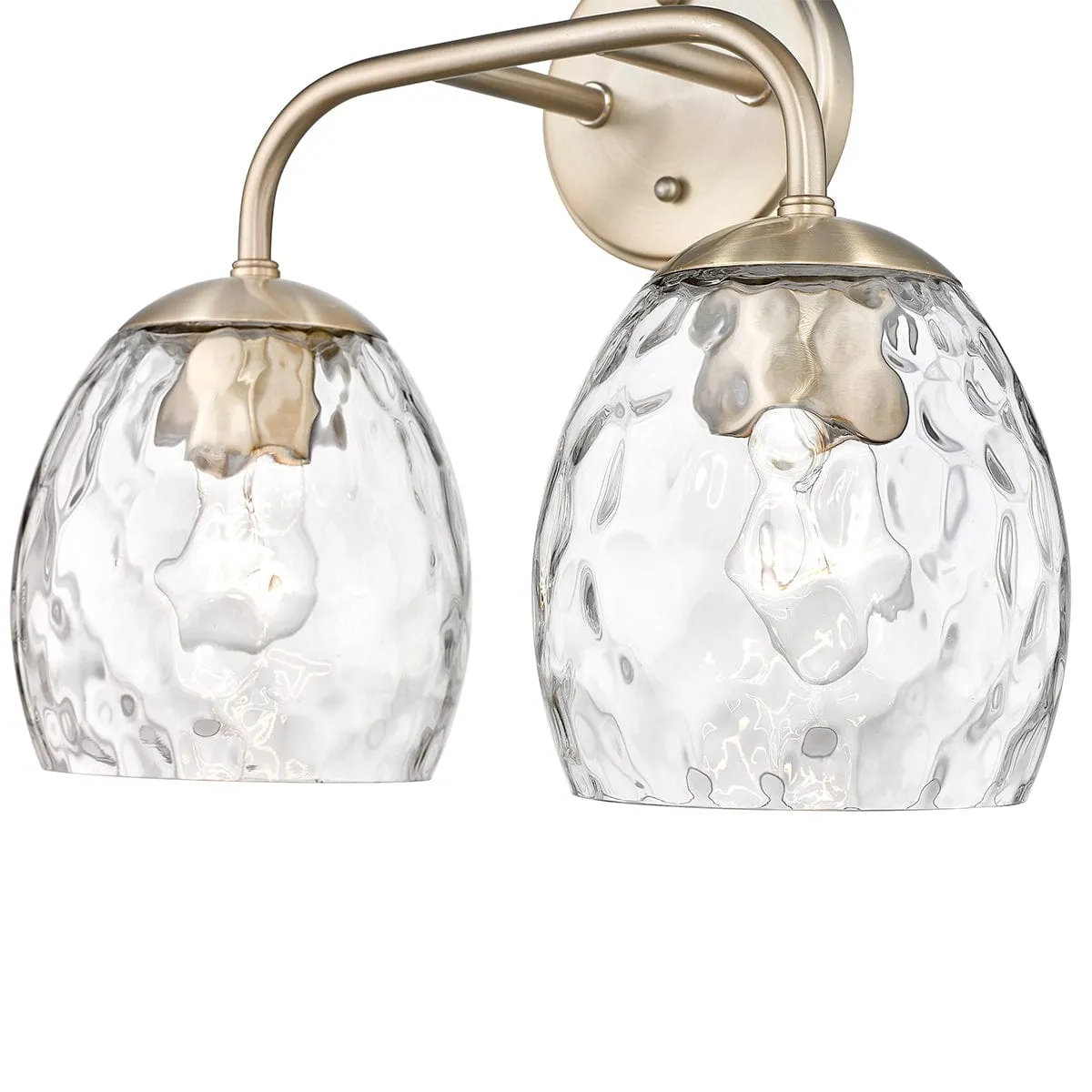 2 Lamps Gallos Vanity Light - Modern Gold - Thumb Print Glass - 15.125in. Wide