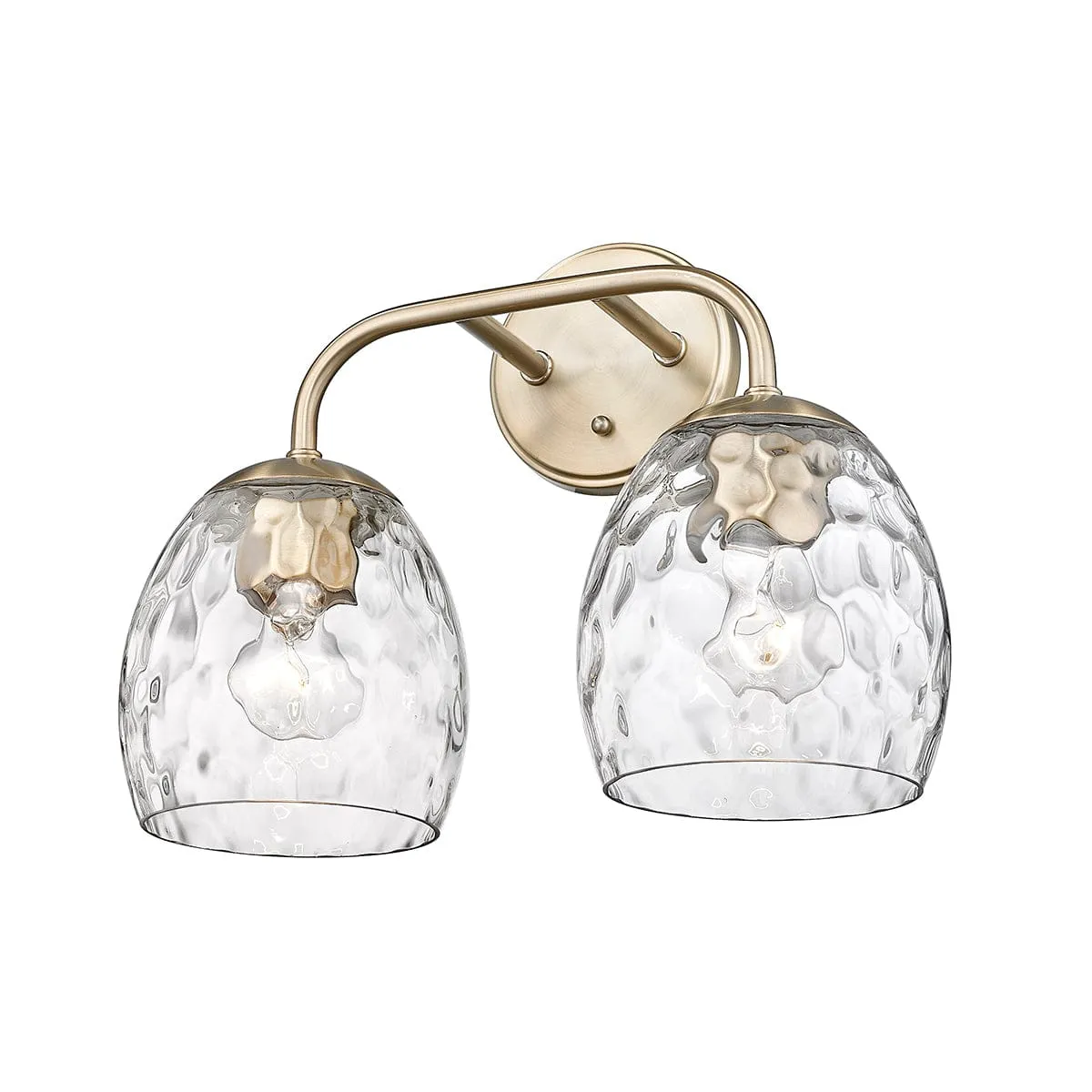 2 Lamps Gallos Vanity Light - Modern Gold - Thumb Print Glass - 15.125in. Wide