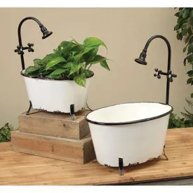 2/Set, Metal Bathtub Planters