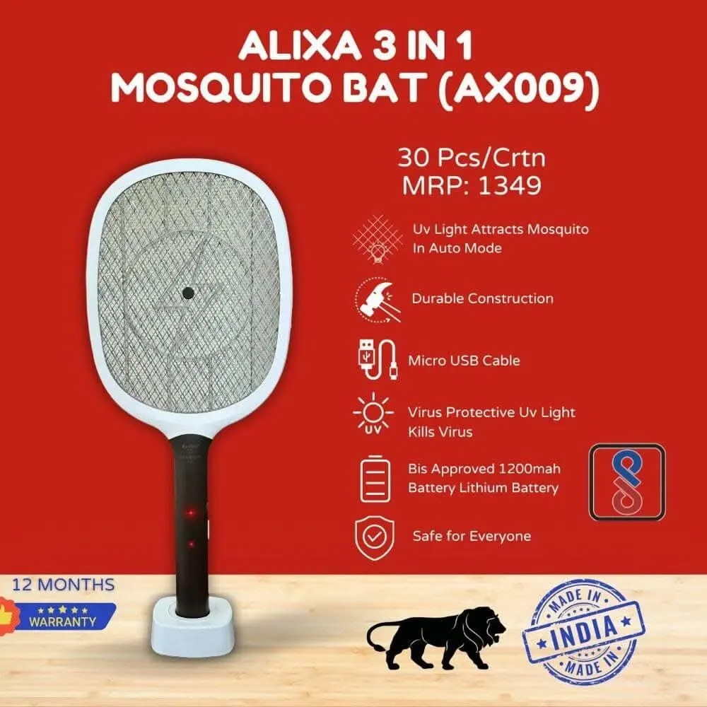 3 in 1 Mosquito Swatters with UV Light and Stand