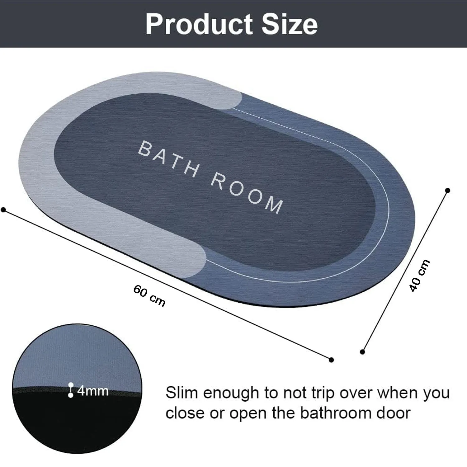 4997 Super Absorbent Floor Mat, Bath Mat, Soft Carpet, Slip-Resistant Bathing Room Rug Floor Door Mat, Instant Drying Mat, Bathroom Rug, Absorbent Bath Mat