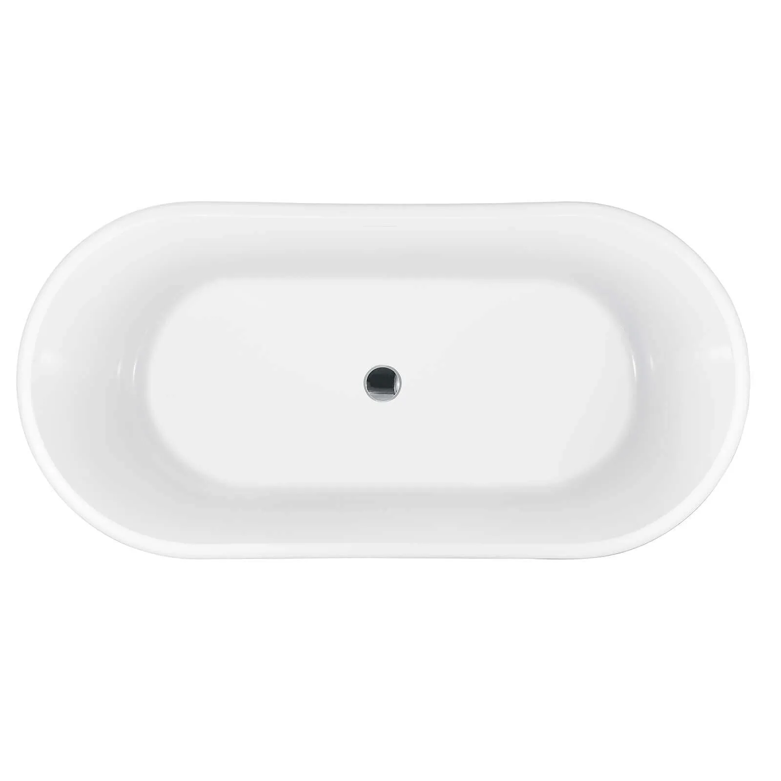 54'' White Oval Acrylic Bathtub