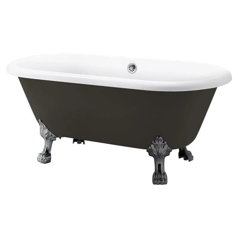 59" Double Ended Clawfoot Bathtub, Classical, Acrylic, IAPMO Certified