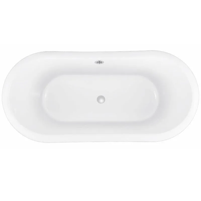 59" Double Ended Clawfoot Bathtub, Classical, Acrylic, IAPMO Certified