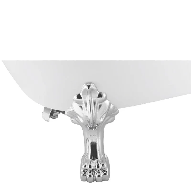 59" Double Ended Clawfoot Bathtub, Classical, Acrylic, IAPMO Certified