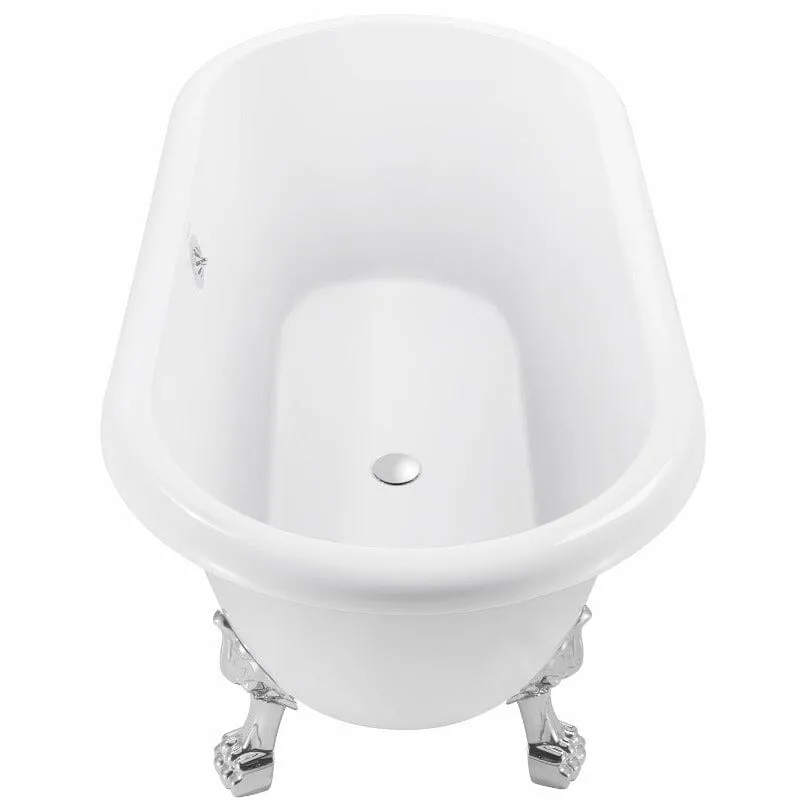 59" Double Ended Clawfoot Bathtub, Classical, Acrylic, IAPMO Certified