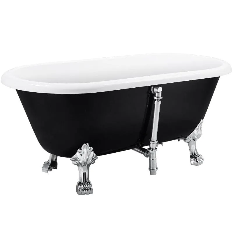 59" Double Ended Clawfoot Bathtub, Classical, Acrylic, IAPMO Certified