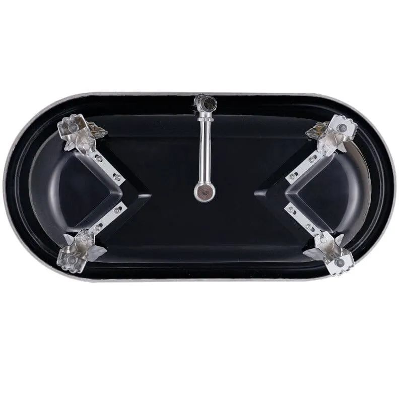 59" Double Ended Clawfoot Bathtub, Classical, Acrylic, IAPMO Certified