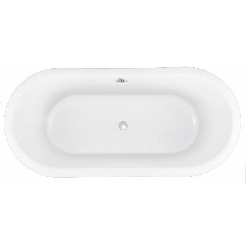 59" Double Ended Clawfoot Bathtub, Classical, Acrylic, IAPMO Certified