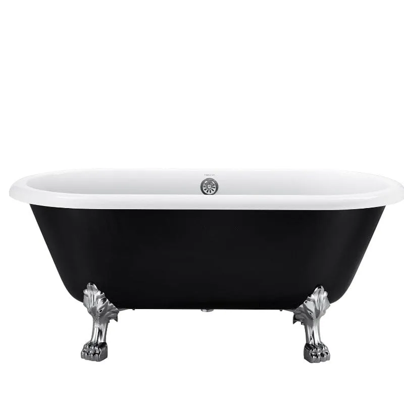 59" Double Ended Clawfoot Bathtub, Classical, Acrylic, IAPMO Certified