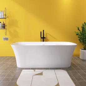 67'' Beveled Edge Flat Bottom Acrylic Bathtub