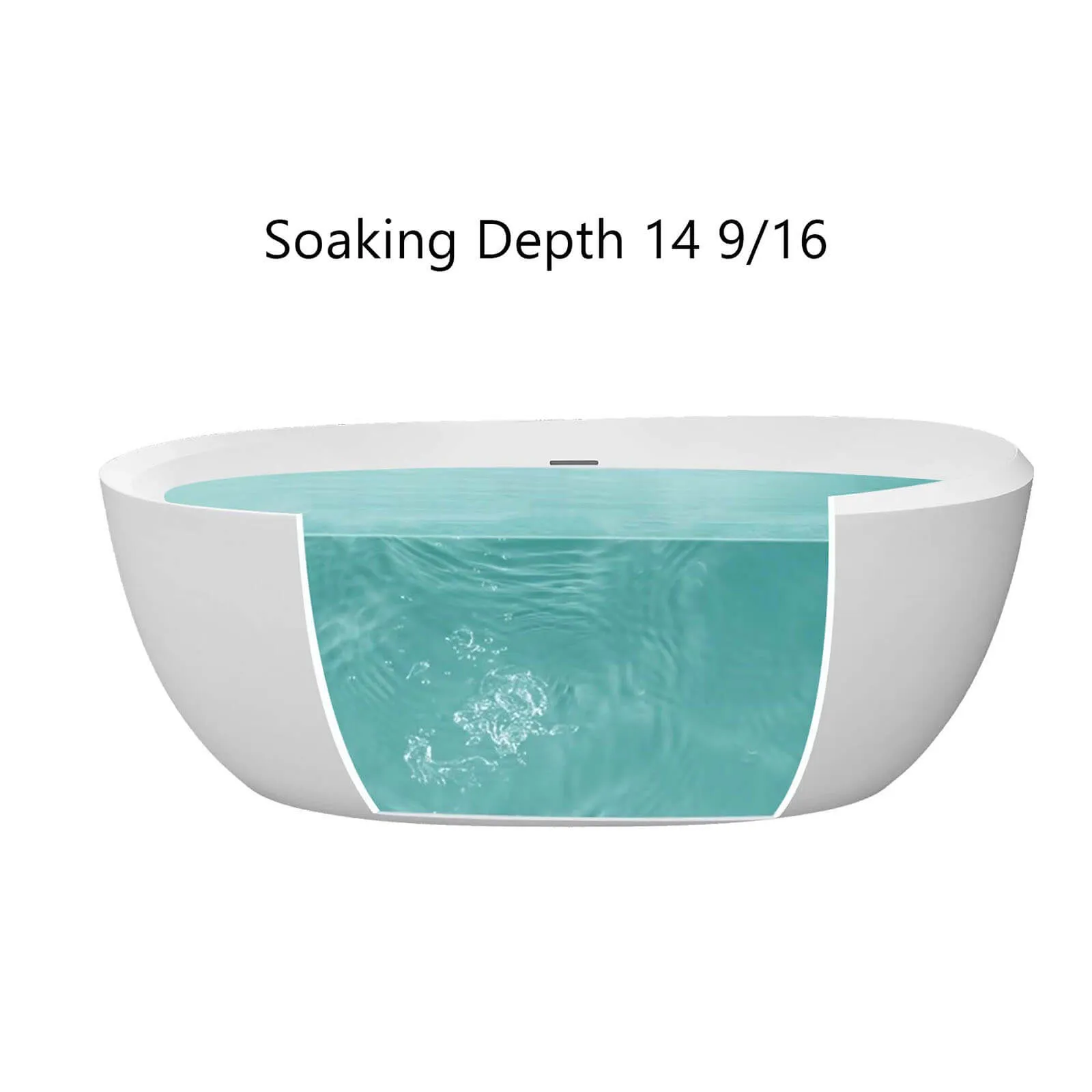 67" Acrylic Double Ended Tub with Center Overflow