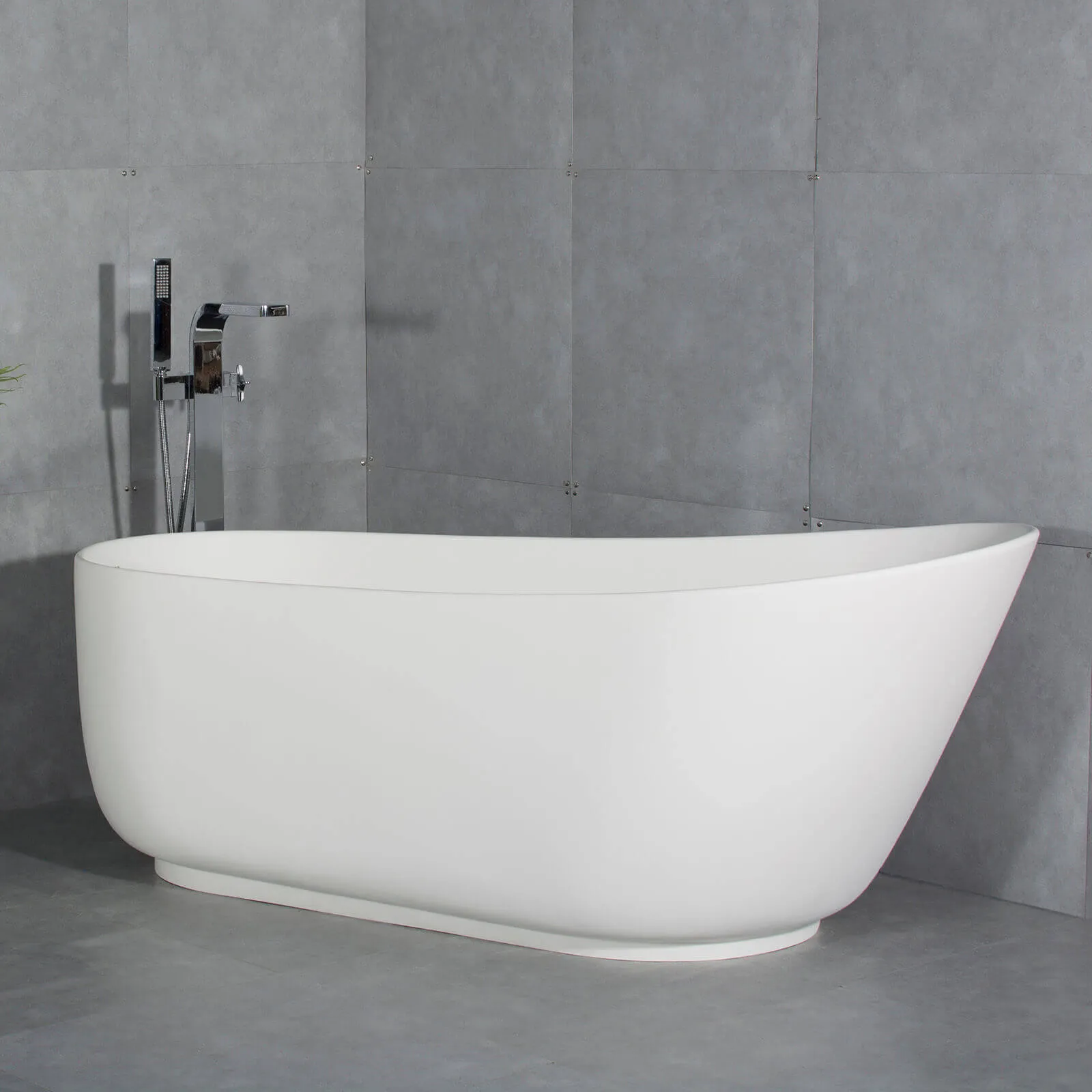 67" Matte White Slipper Stand-Alone Bathtub