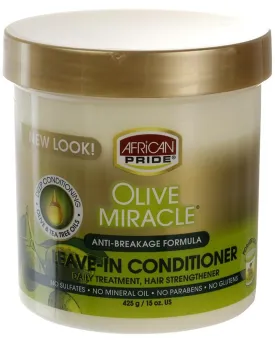 African Pride Olive Miracle Anti Breakage Leave in Conditioner 15oz