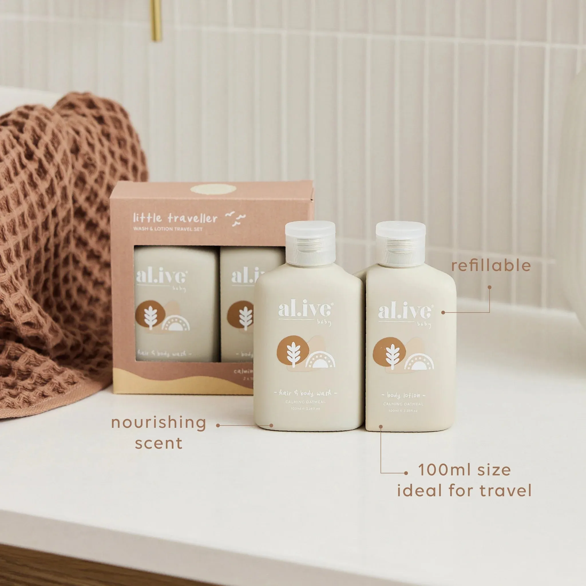 al.ive body Little Traveller - Wash & Lotion Travel Set