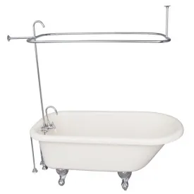 Anthea Acrylic Roll Top Tub Kit in Bisque – Polished Chrome Accessories