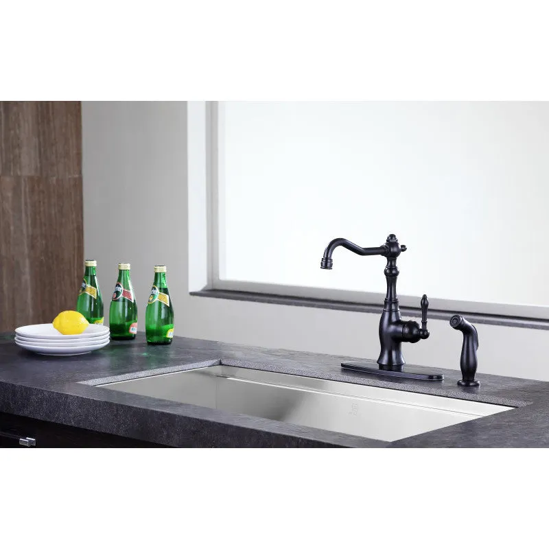 ANZZI Highland Single-Handle Standard Kitchen Faucet with Side Sprayer