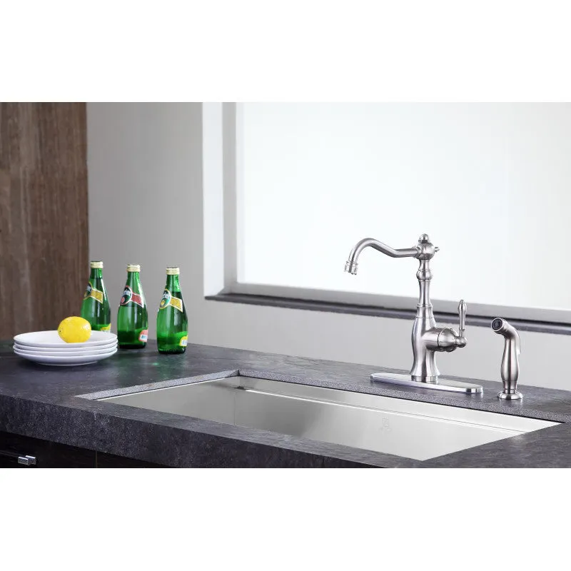 ANZZI Highland Single-Handle Standard Kitchen Faucet with Side Sprayer