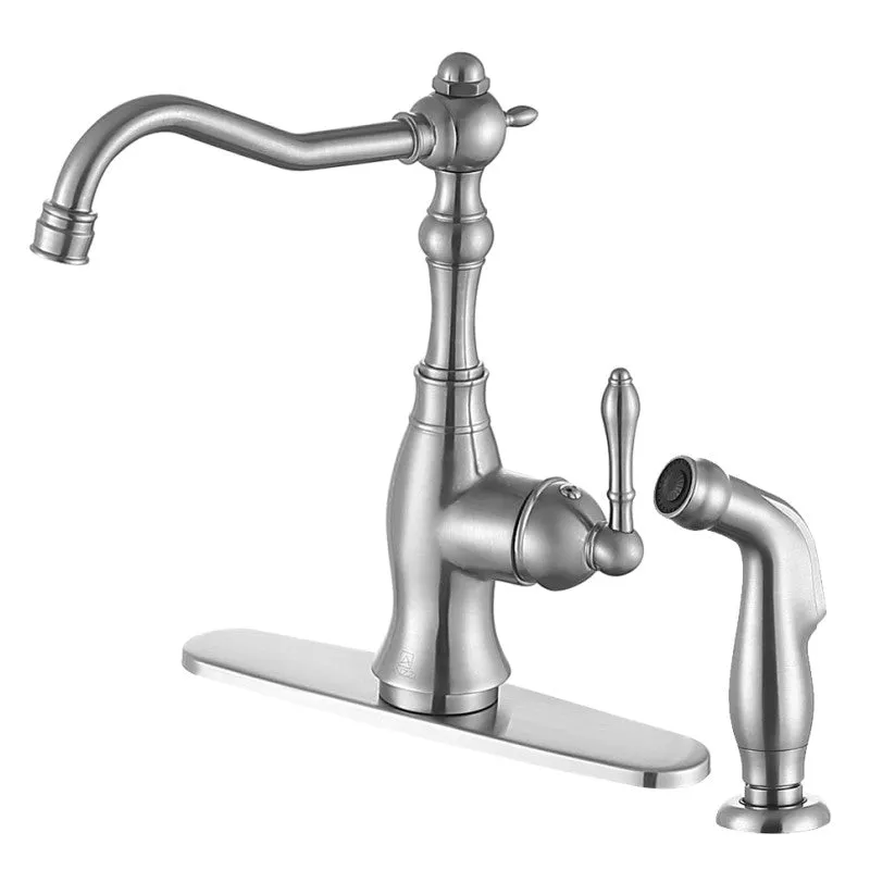 ANZZI Highland Single-Handle Standard Kitchen Faucet with Side Sprayer