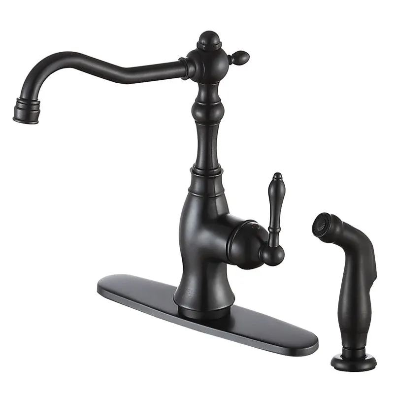 ANZZI Highland Single-Handle Standard Kitchen Faucet with Side Sprayer