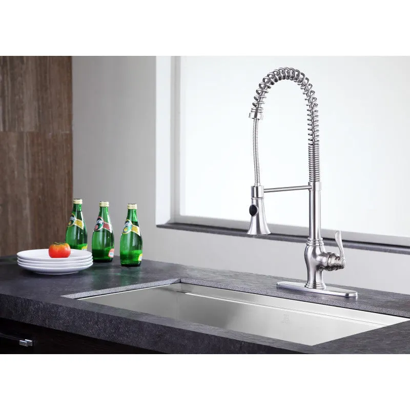 Bastion Single Handle Standard Kitchen Faucet in Brushed Nickel