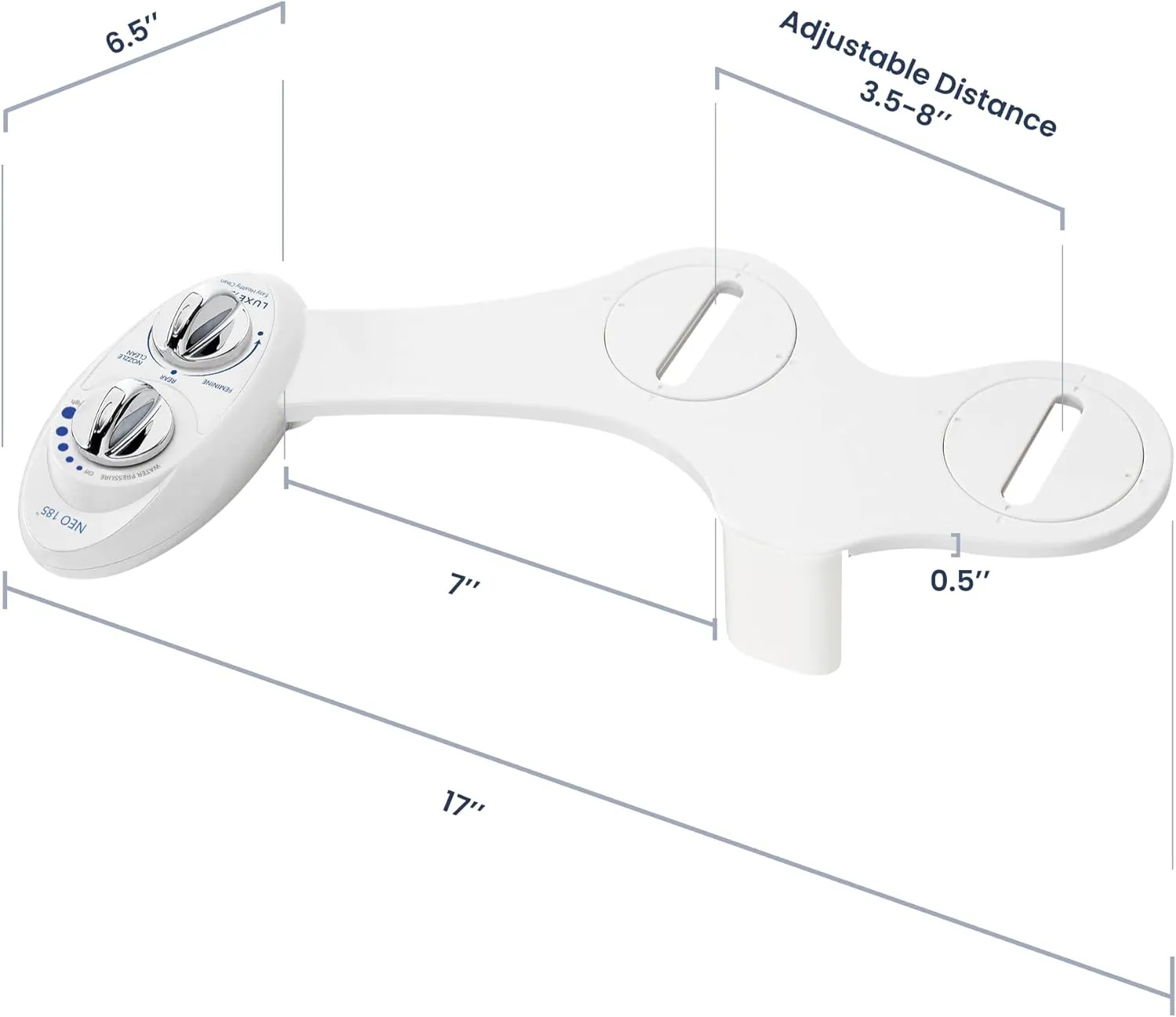 Bidet - Self-Cleaning, Dual Nozzle, Non-Electric Bidet Attachment for Toilet Seat, Adjustable Water Pressure