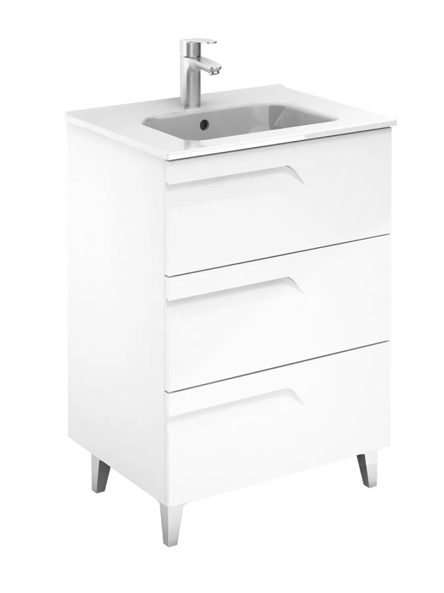 Brava Floor Standing Vanity Unit Gloss White 600mm / 800mm