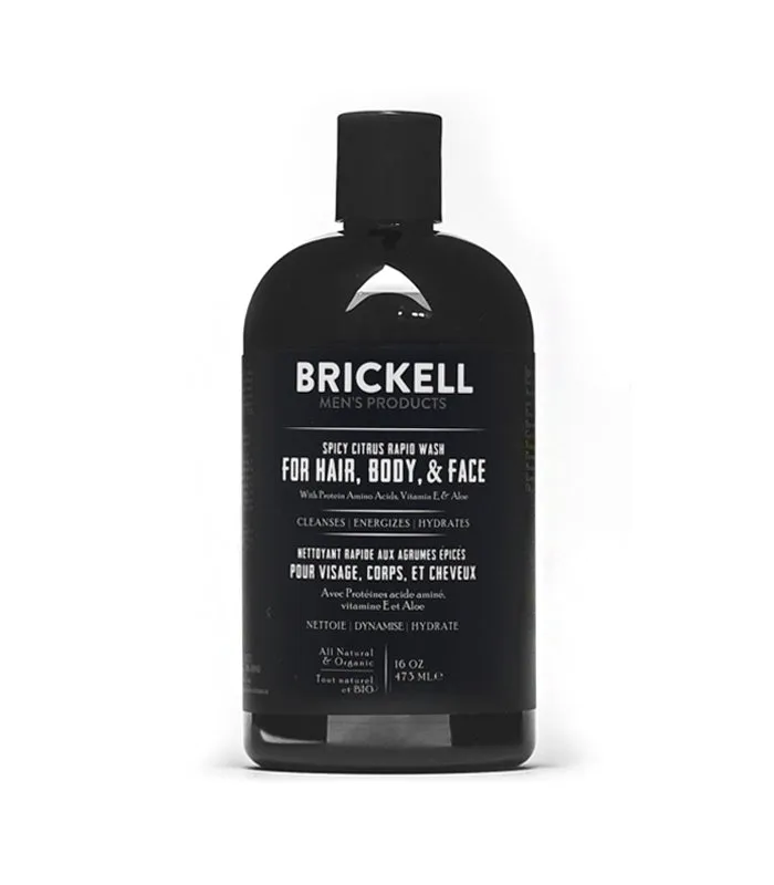 Brickell Men's Products - Rapid Wash Spicy Citrus, 473ml