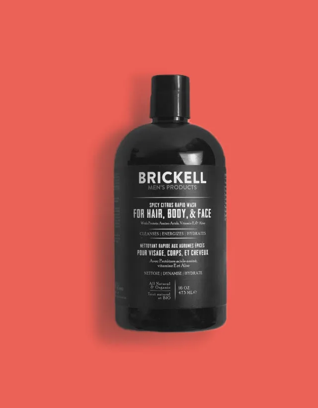 Brickell Men's Products - Rapid Wash Spicy Citrus, 473ml