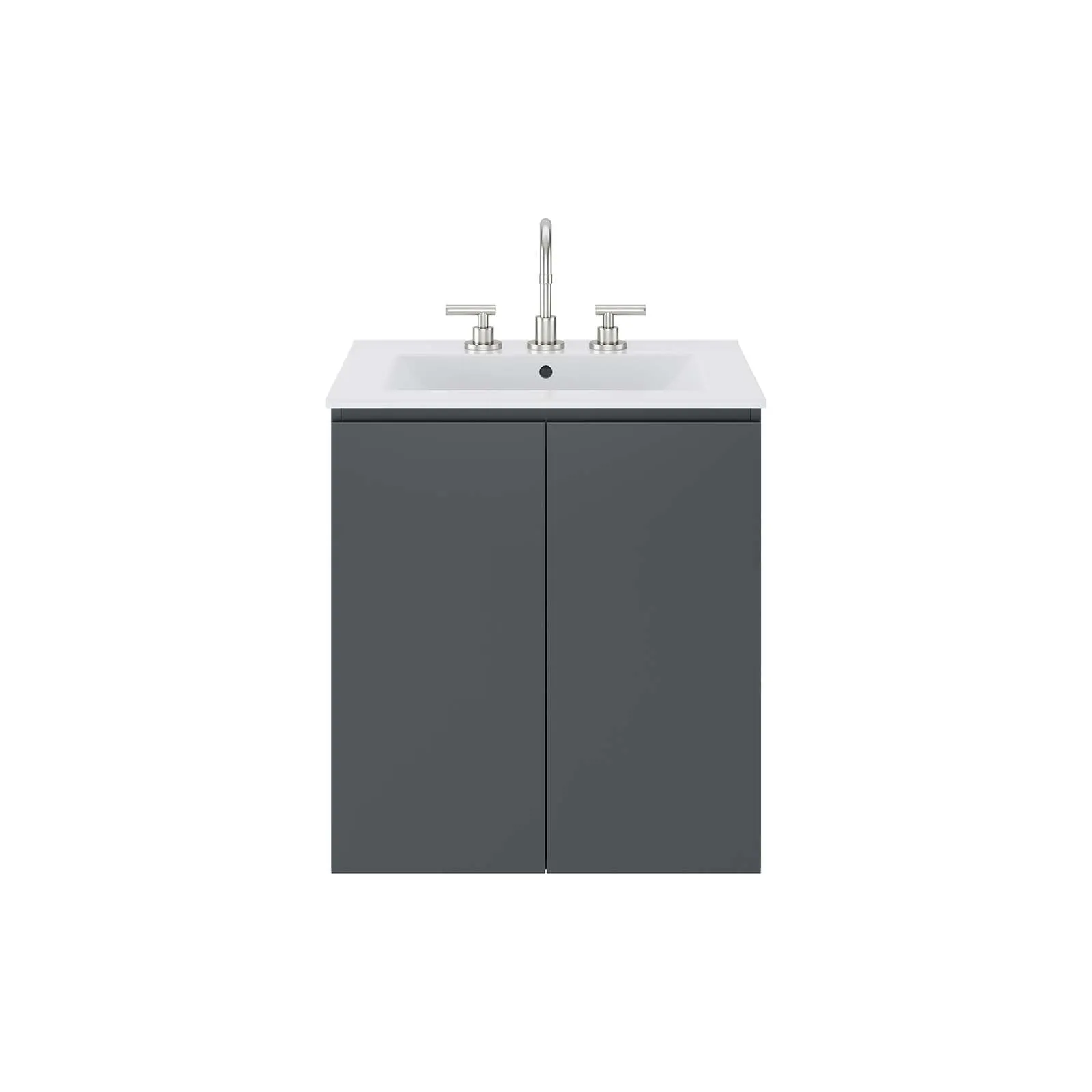 Bryn 24" Wall-Mount Bathroom Vanity Gray White EEI-5777-GRY-WHI