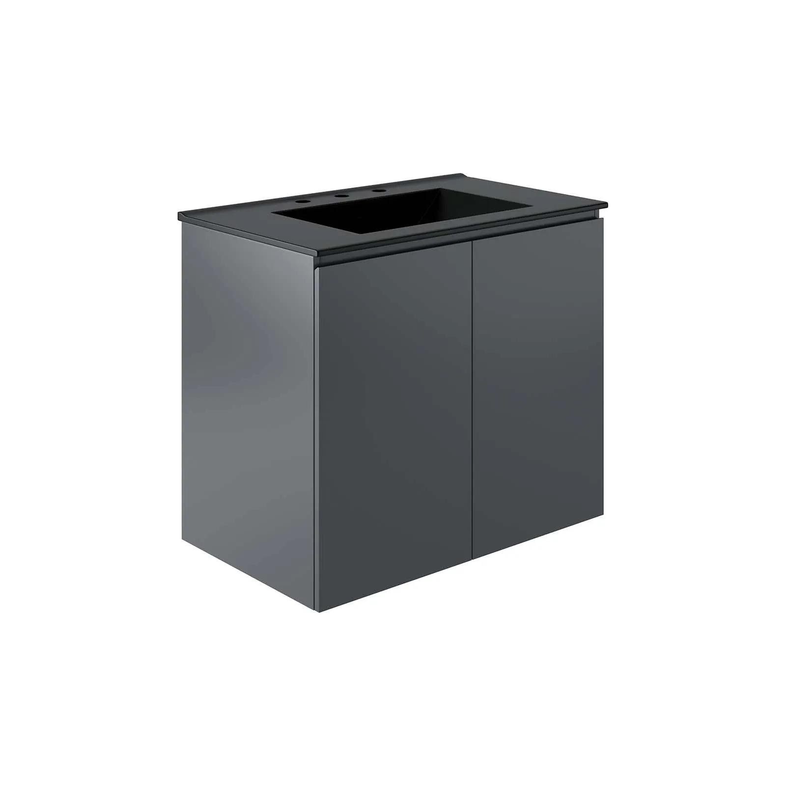 Bryn 30" Wall-Mount Bathroom Vanity Gray Black EEI-5778-GRY-BLK