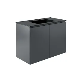 Bryn 36" Wall-Mount Bathroom Vanity Gray Black EEI-5779-GRY-BLK