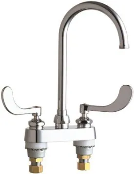 Chicago Faucets Sink Faucet' 5.25-Inch Gooseneck Spout' Wristblade Handles' 4-Inch Fixed Centers' Compression' Chrome