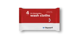 CHLORHEXIDINE 2% WASH CLOTHS BODY CLEANSING ALCOHOL FREE PACK OF 4