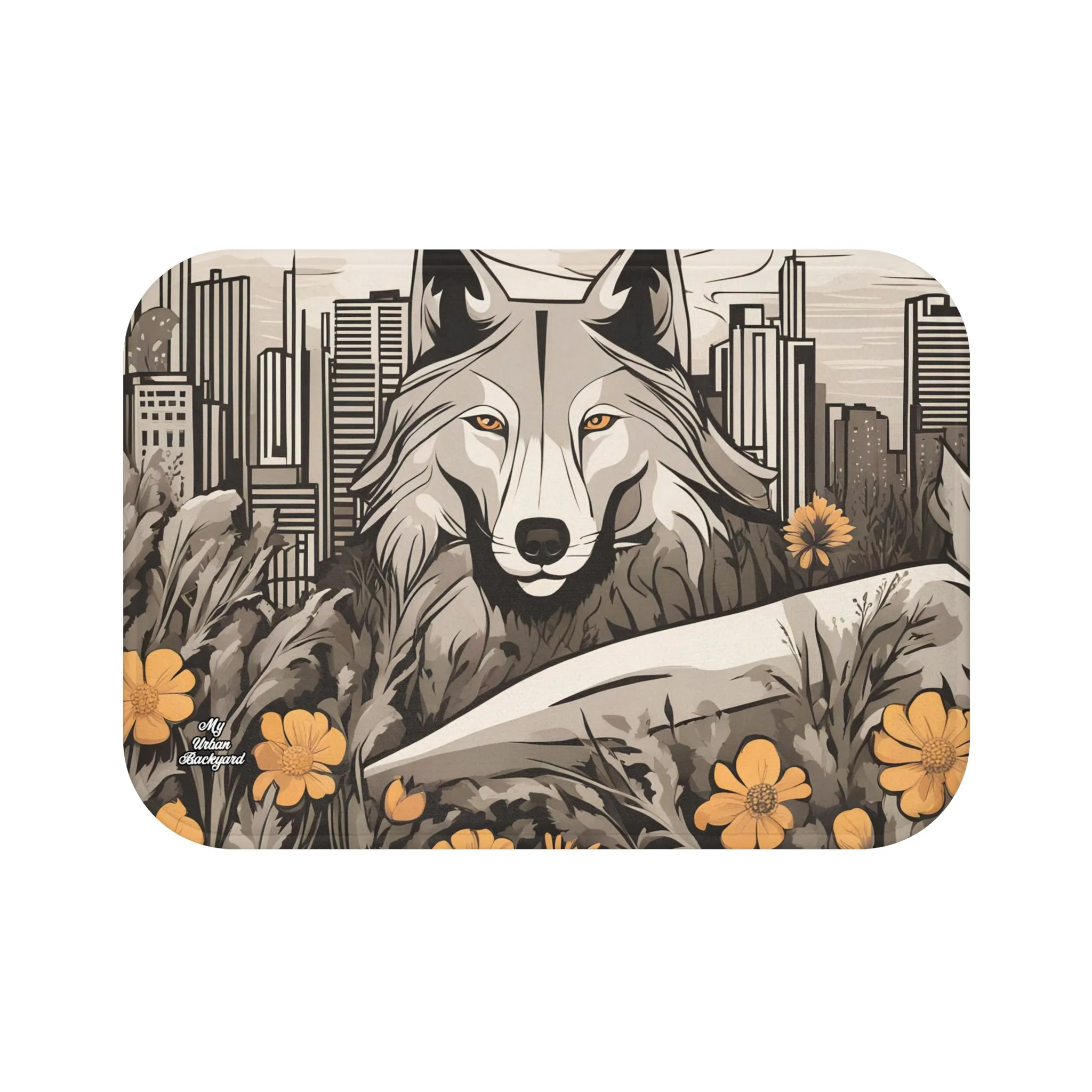 City Wolf, Memory Foam Bath Mat - Cozy Bathroom Essential