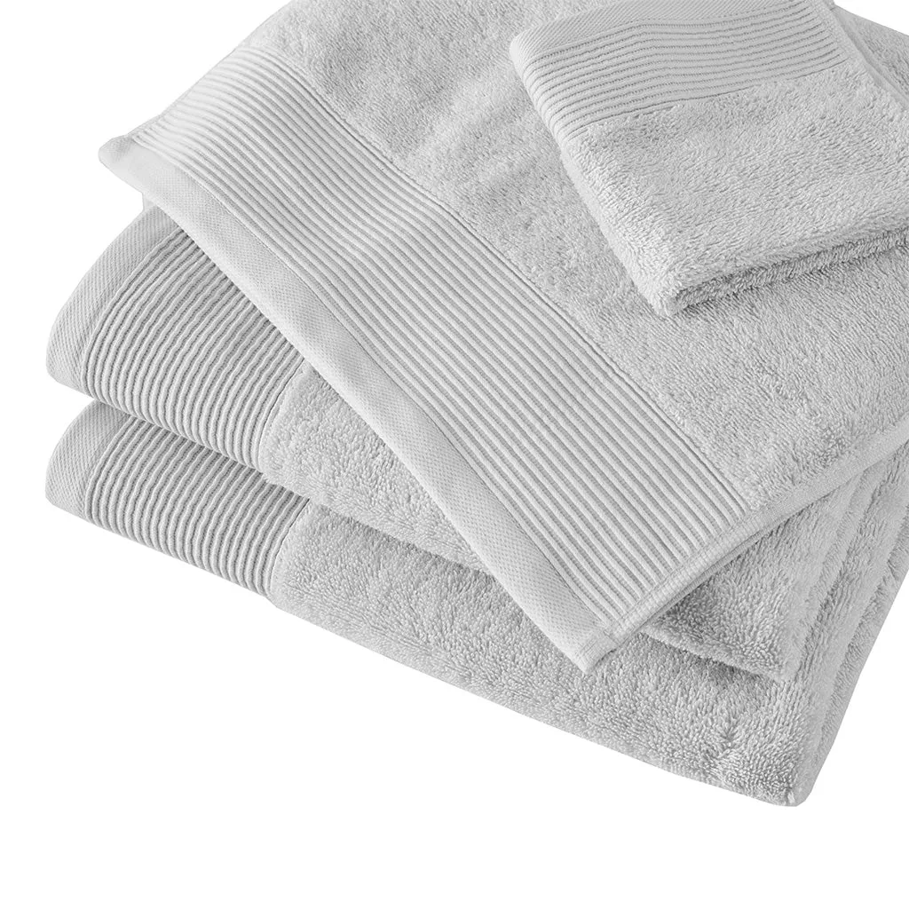 Cloud Linen Retreat Cotton Tencel Antimicrobial 6 Piece Towel Set  Grey