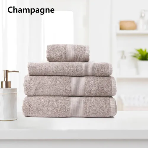 Copy of Royal Comfort 4 Piece Cotton Bamboo Towel Set 450GSM Luxurious Absorbent Plush  Champagne