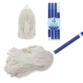 Cotton Deck Mop, White, w/ 4-Ply High Quality Yarn