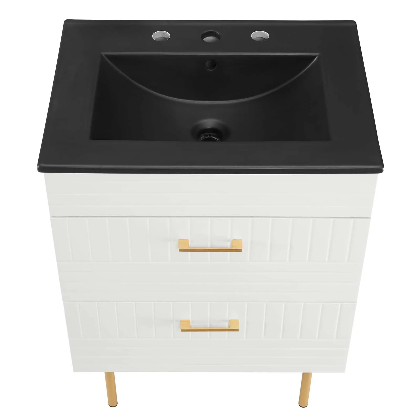 Daybreak 24" Bathroom Vanity White Black EEI-5819-WHI-BLK