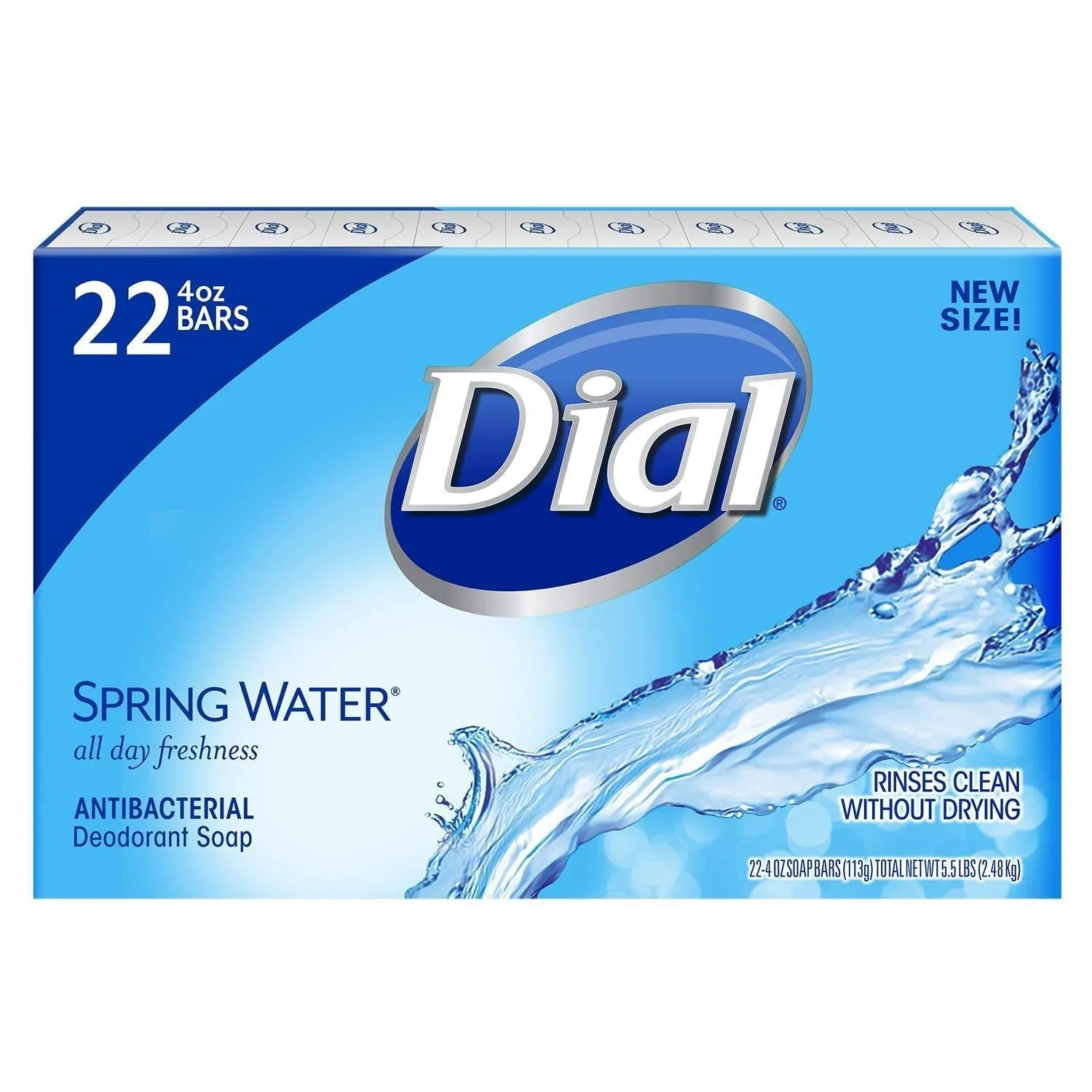 Dial Antibacterial Deodorant Soap, Spring Water (4.0 oz, 22 ct.)