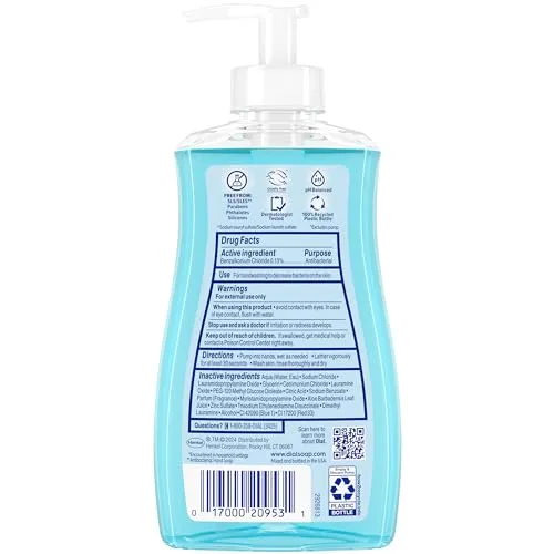 Dial Antibacterial Liquid Hand Soap, Spring Water, 11 fl oz (Pack of 4)