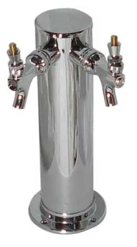 Draft Tower - Double Faucet - Chrome Plated Brass