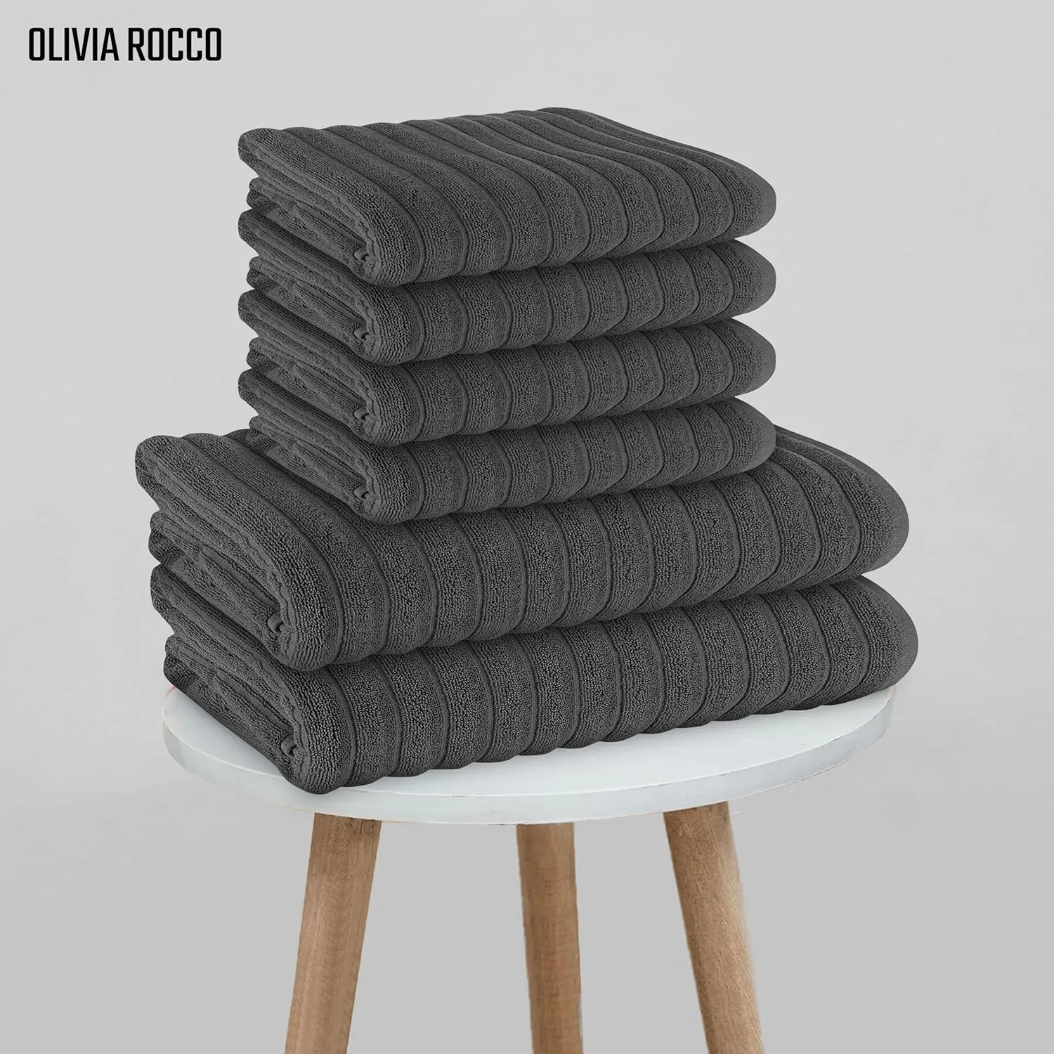 Hydro Cotton Ribbed Towels Highly Absorbent Luxurious Soft Lightweight Quick Dry, Jumbo Bath Sheet Packs & Towel Bale Sets Available by OLIVIA ROCCO