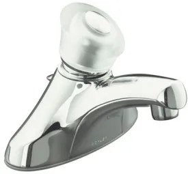 Kohler Coralais Centerset Bathroom Faucet With 4 In. Centers And Acrylic Handle' Drain Included' Polished Chrome