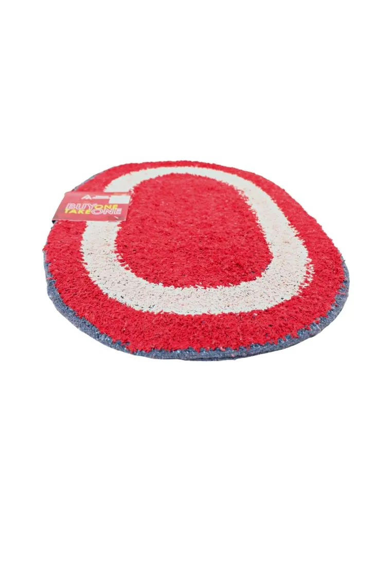 Landmark Buy 1 Take 1 Cotton Oval Bath Mat - Red 40 x 60cm (HAPM8009)