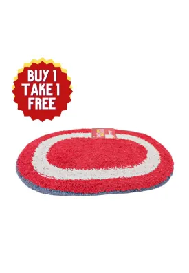 Landmark Buy 1 Take 1 Cotton Oval Bath Mat - Red 40 x 60cm (HAPM8009)