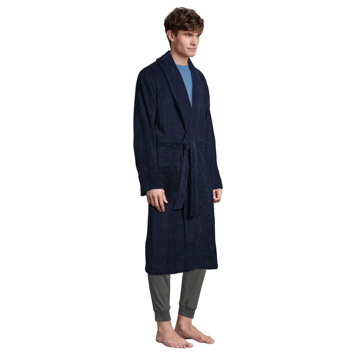 Large and tall Turkish terry robe, calf length Lands' End